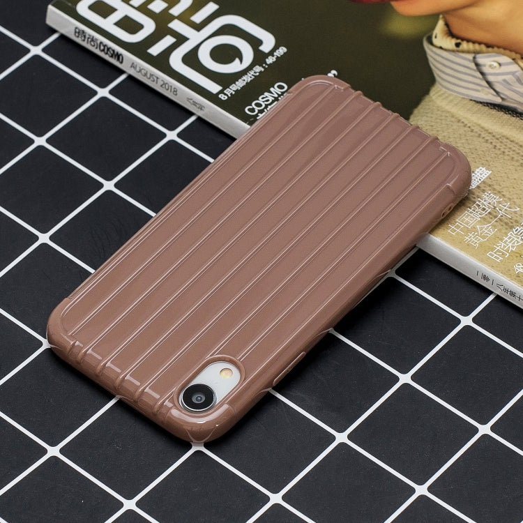 For iPhone XR Suitcase Style Striped Soft TPU Case
