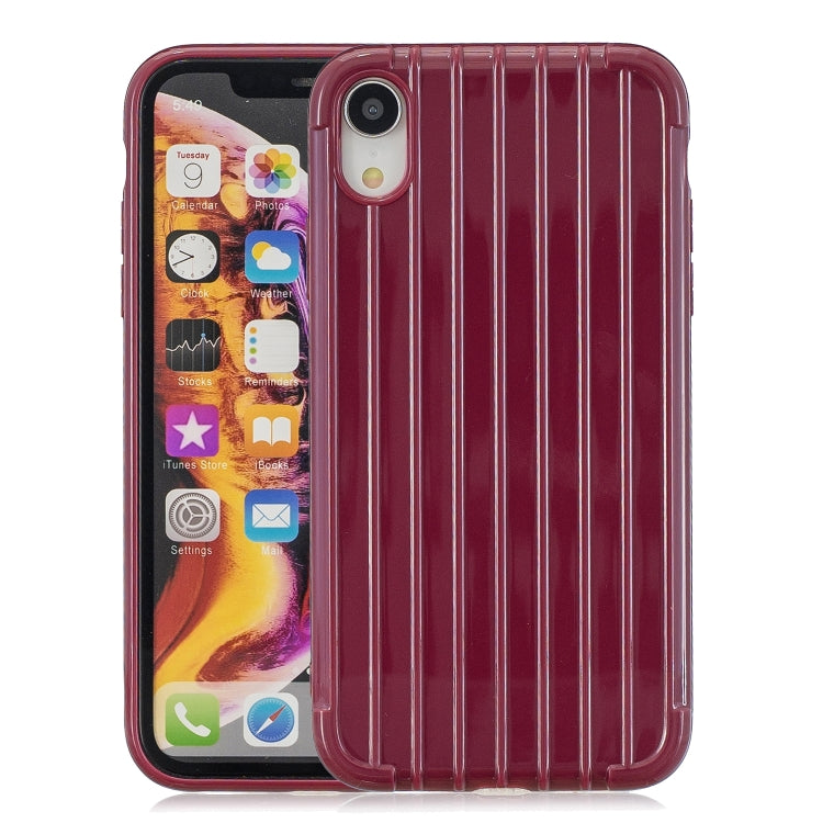 For iPhone XR Suitcase Style Striped Soft TPU Case