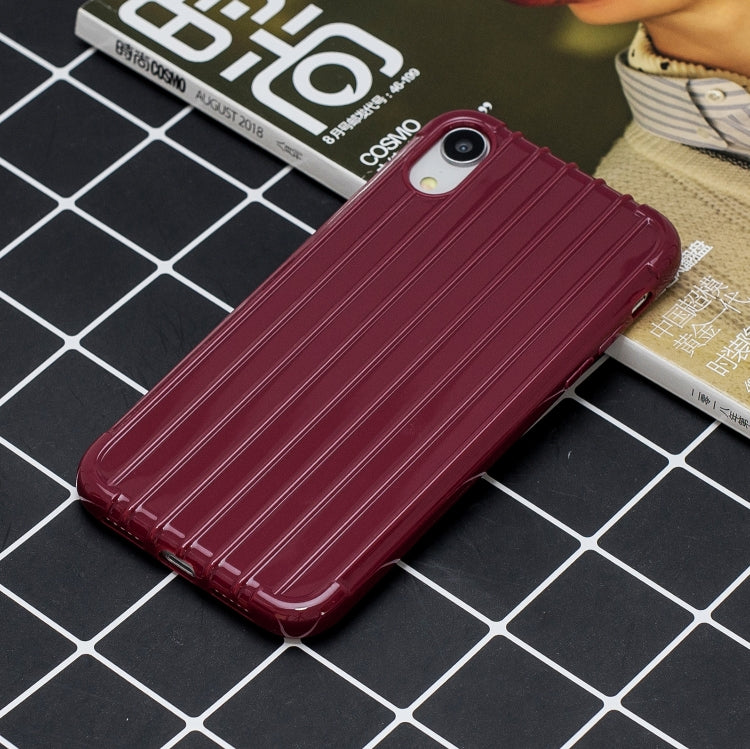 For iPhone XR Suitcase Style Striped Soft TPU Case