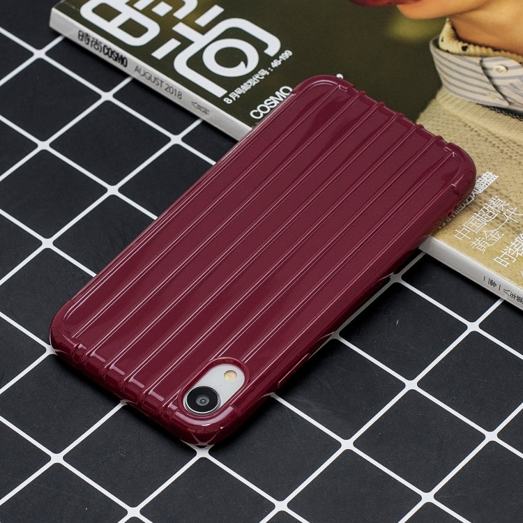 For iPhone XR Suitcase Style Striped Soft TPU Case