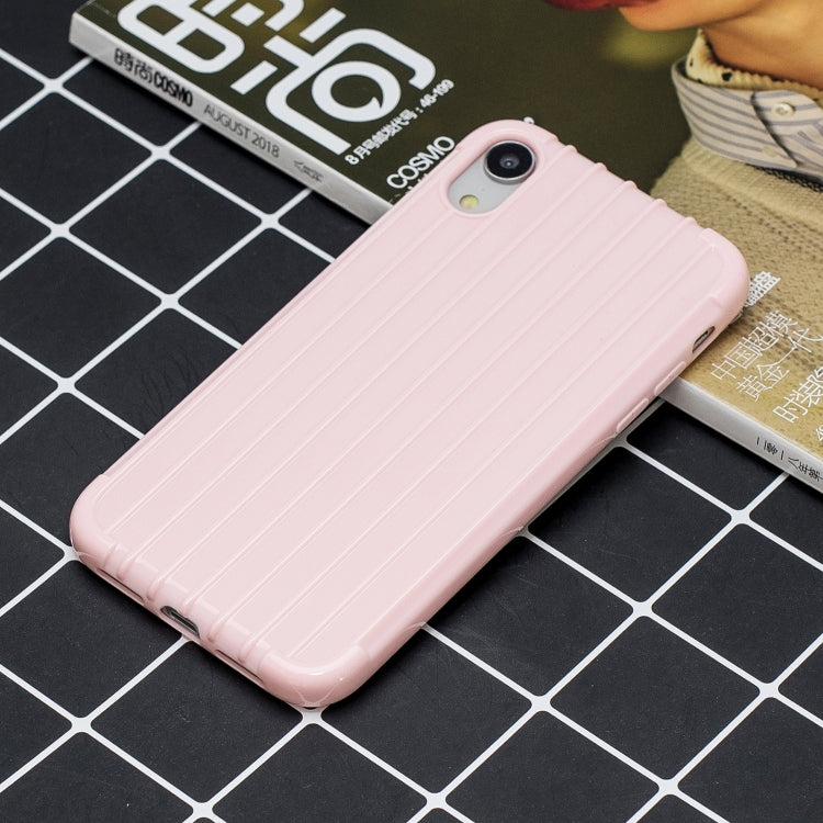 For iPhone XR Suitcase Style Striped Soft TPU Case