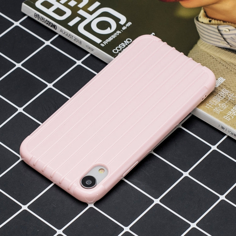 For iPhone XR Suitcase Style Striped Soft TPU Case