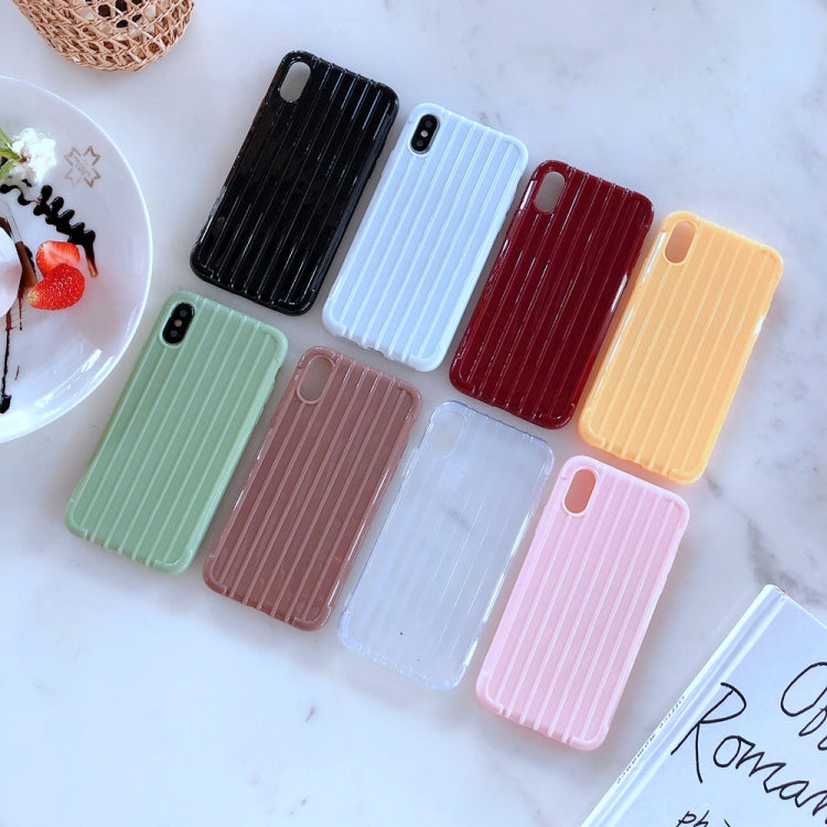 For iPhone XR Suitcase Style Striped Soft TPU Case