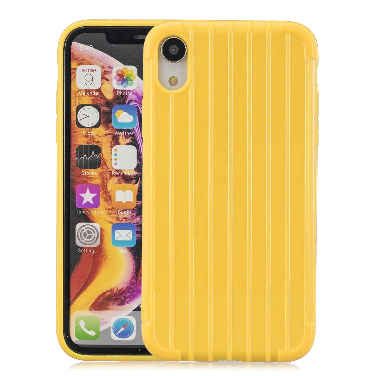 For iPhone XR Suitcase Style Striped Soft TPU Case