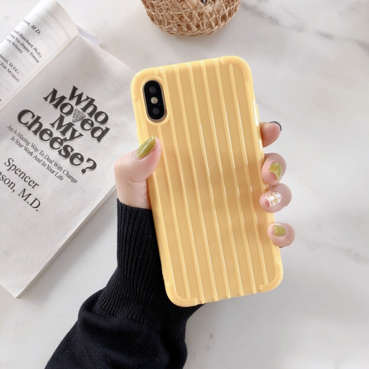 For iPhone XR Suitcase Style Striped Soft TPU Case