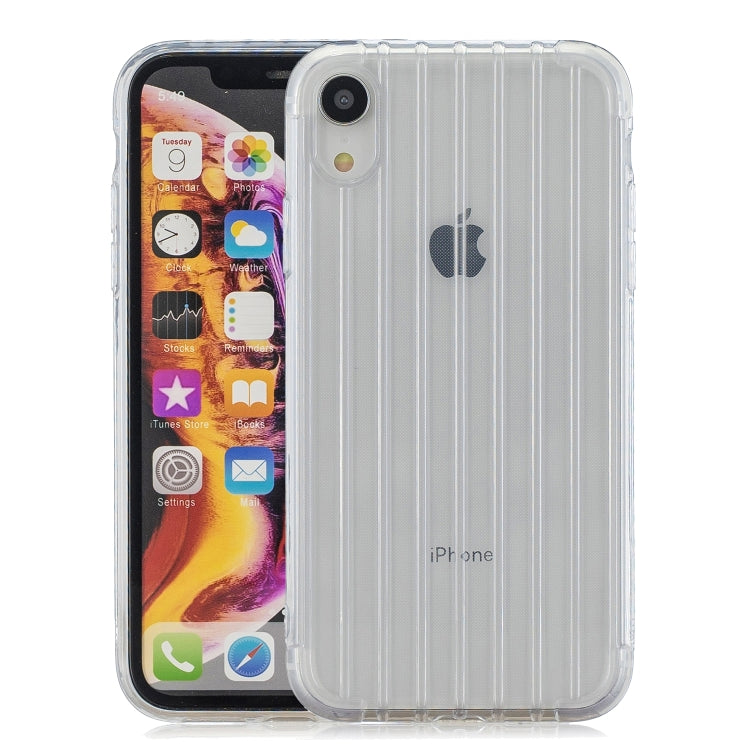 For iPhone XR Suitcase Style Striped Soft TPU Case
