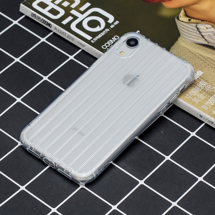 For iPhone XR Suitcase Style Striped Soft TPU Case