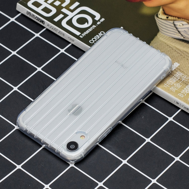 For iPhone XR Suitcase Style Striped Soft TPU Case