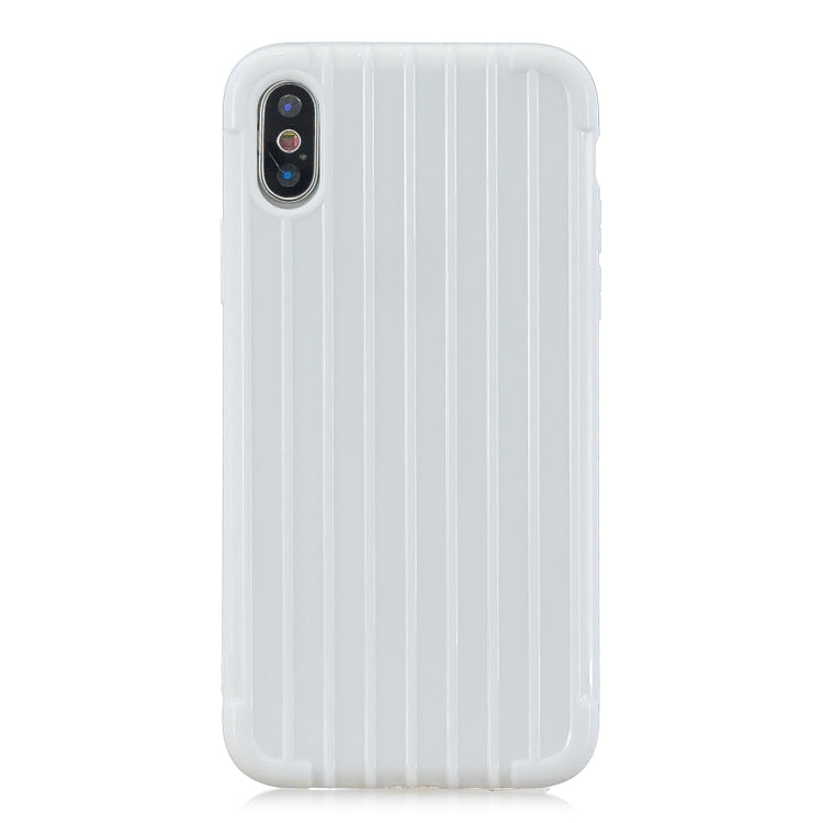 For iPhone XS Max Suitcase Style Striped Soft TPU Case