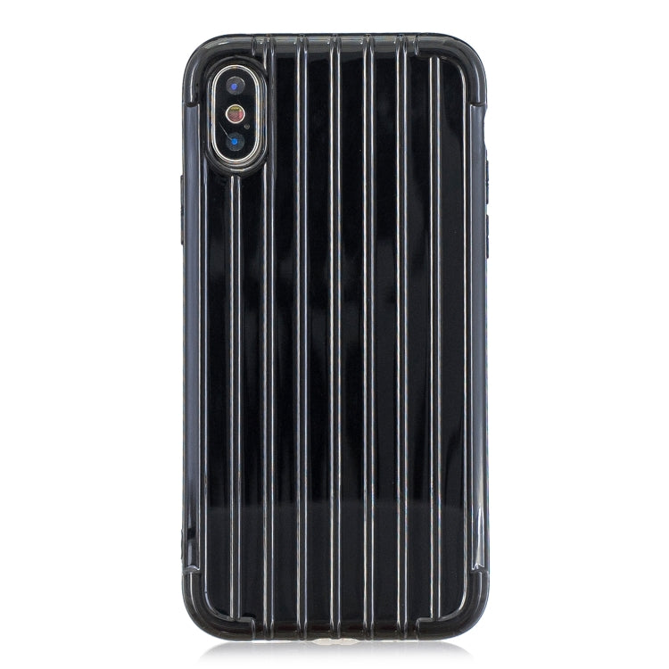 For iPhone XS Max Suitcase Style Striped Soft TPU Case
