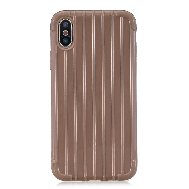 For iPhone XS Max Suitcase Style Striped Soft TPU Case