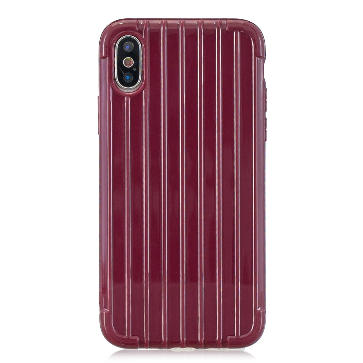 For iPhone XS Max Suitcase Style Striped Soft TPU Case