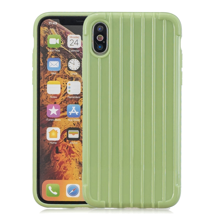 For iPhone XS Max Suitcase Style Striped Soft TPU Case