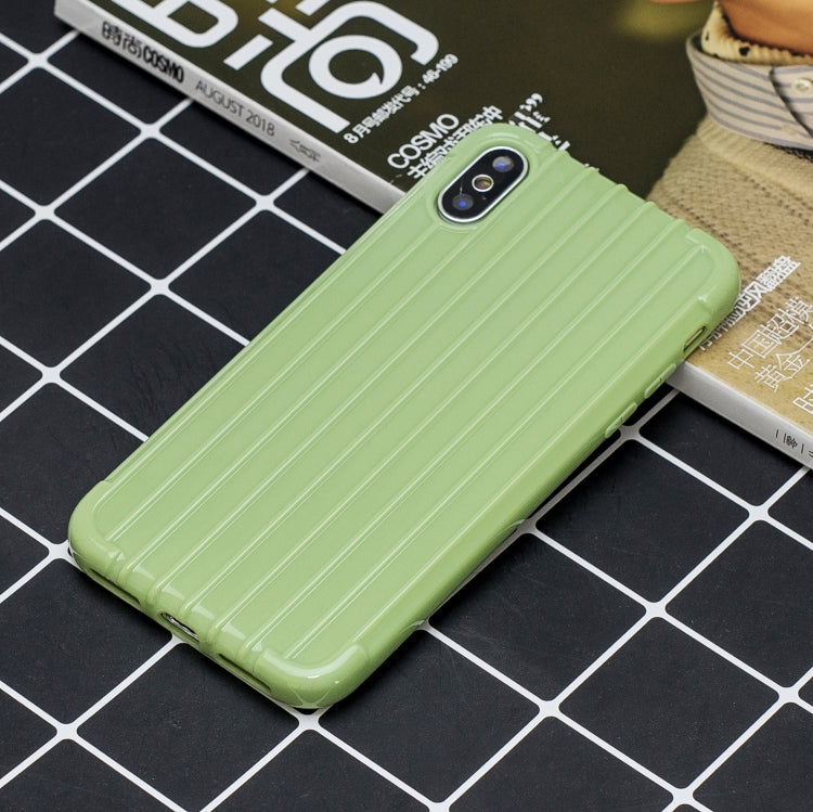 For iPhone XS Max Suitcase Style Striped Soft TPU Case