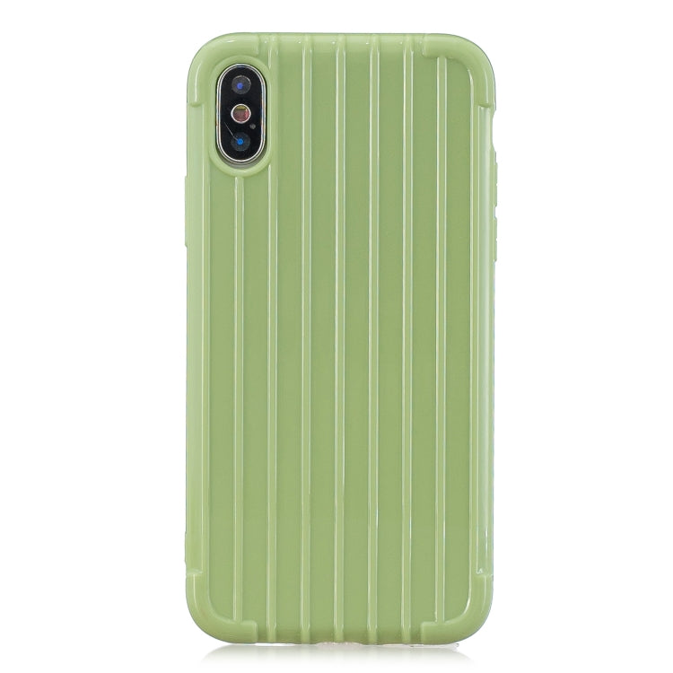 For iPhone XS Max Suitcase Style Striped Soft TPU Case