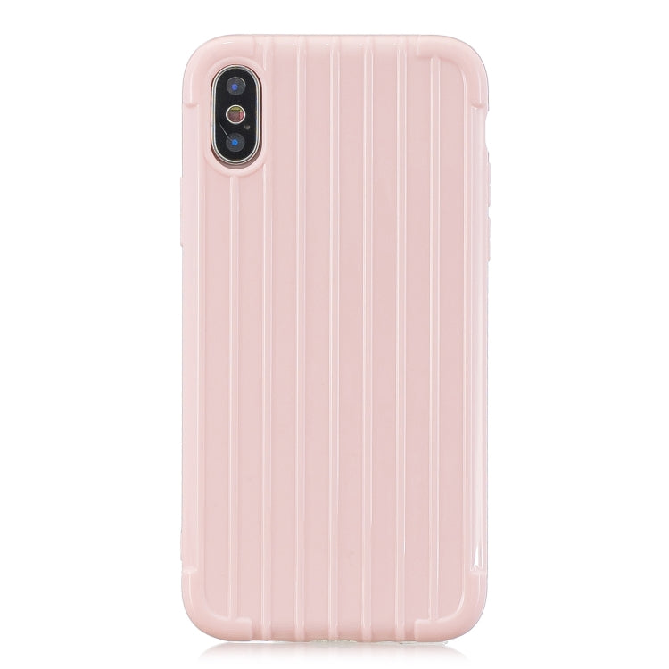 For iPhone XS Max Suitcase Style Striped Soft TPU Case