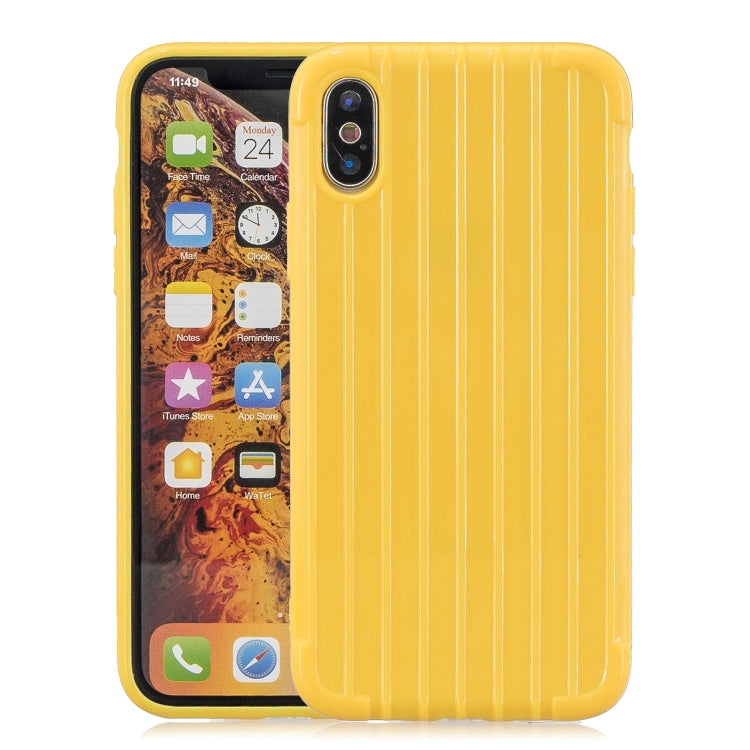 For iPhone XS Max Suitcase Style Striped Soft TPU Case