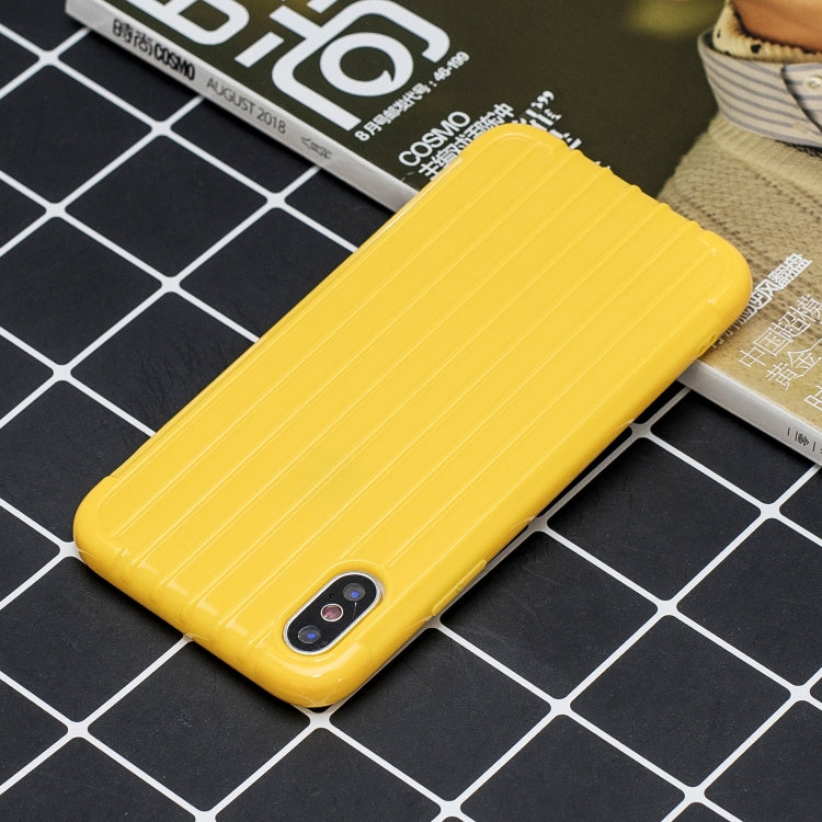 For iPhone XS Max Suitcase Style Striped Soft TPU Case