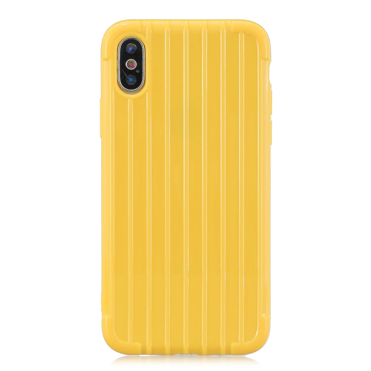 For iPhone XS Max Suitcase Style Striped Soft TPU Case