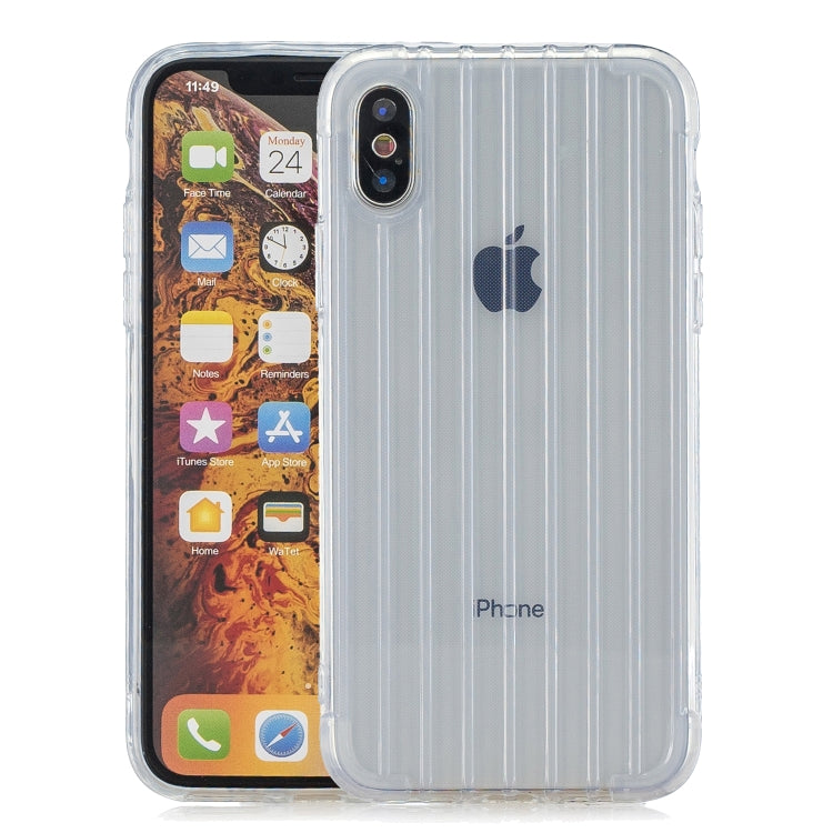For iPhone XS Max Suitcase Style Striped Soft TPU Case