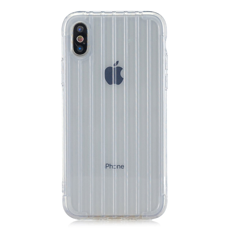 For iPhone XS Max Suitcase Style Striped Soft TPU Case