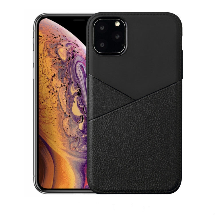 For iPhone 11 Pro Ultra-thin Shockproof Soft TPU + Leather Case(Black)