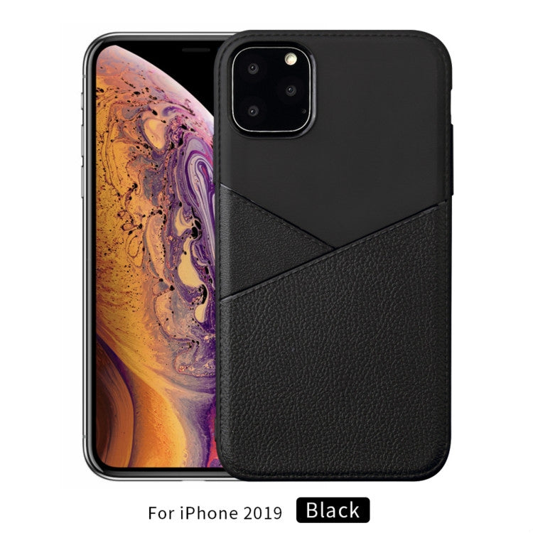 For iPhone 11 Pro Ultra-thin Shockproof Soft TPU + Leather Case(Black)