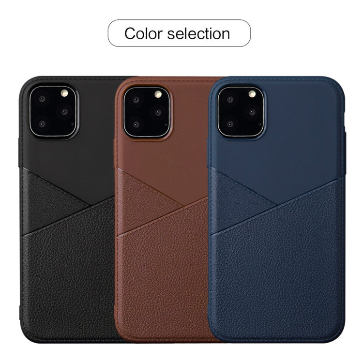 For iPhone 11 Pro Ultra-thin Shockproof Soft TPU + Leather Case(Black)