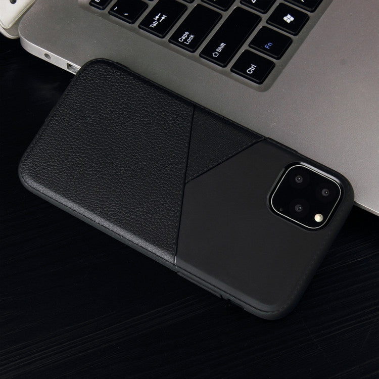 For iPhone 11 Pro Ultra-thin Shockproof Soft TPU + Leather Case(Black)