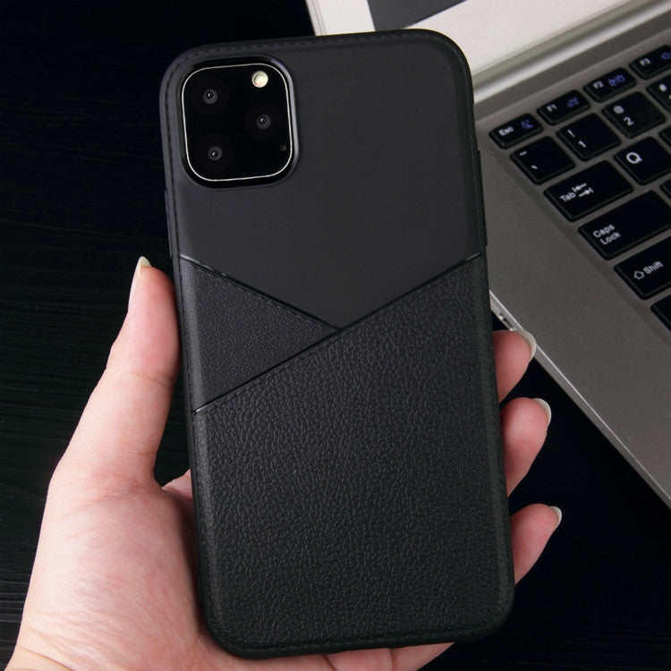 For iPhone 11 Ultra-thin Shockproof Soft TPU + Leather Case (Blue)