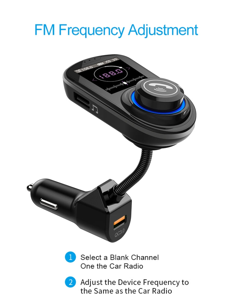G45 Color Screen Car Bluetooth MP3 Player Car Charger FM Transmitter Phone Speakerphone(Black)