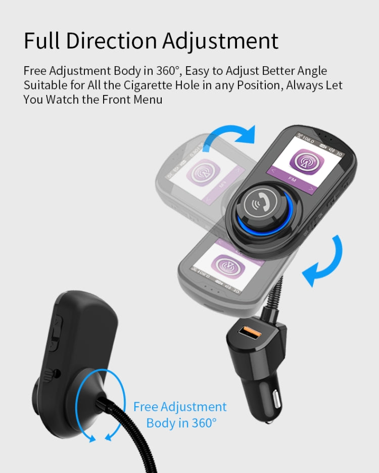 G45 Color Screen Car Bluetooth MP3 Player Car Charger FM Transmitter Phone Speakerphone(Black)
