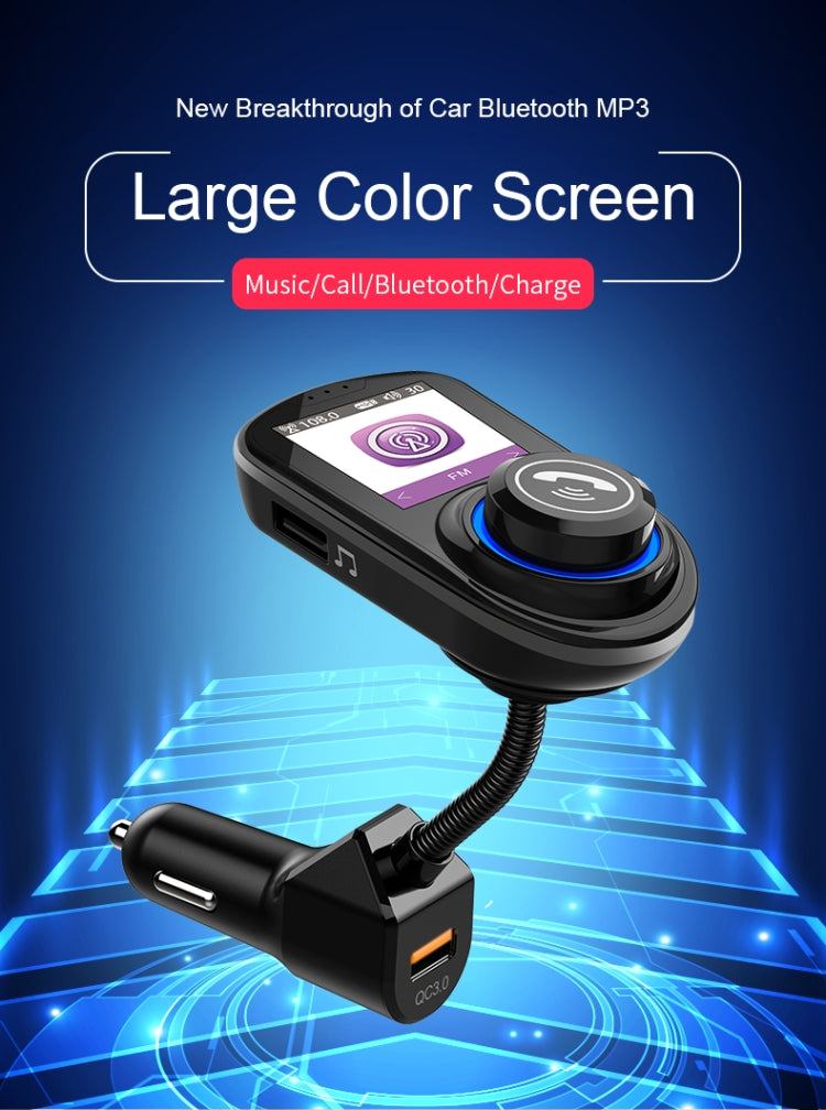 G45 Color Screen Car Bluetooth MP3 Player Car Charger FM Transmitter Phone Speakerphone(Black)