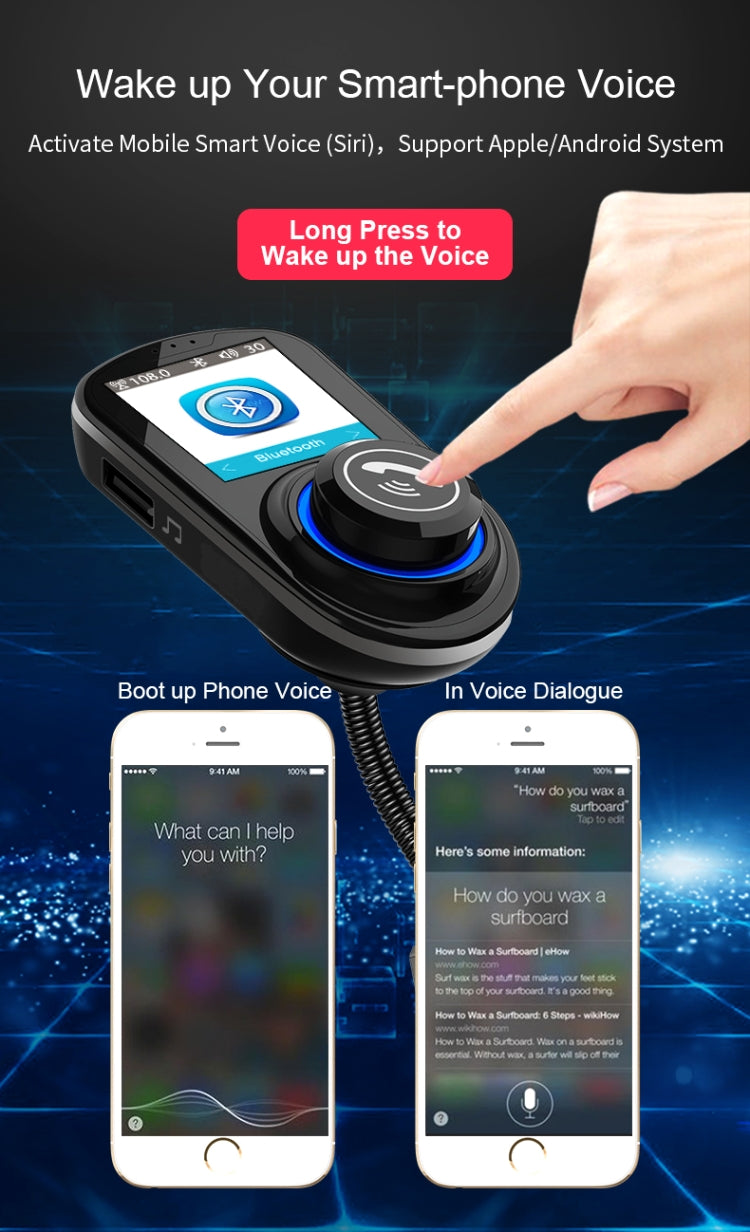 G45 Color Screen Car Bluetooth MP3 Player Car Charger FM Transmitter Phone Speakerphone(Black)