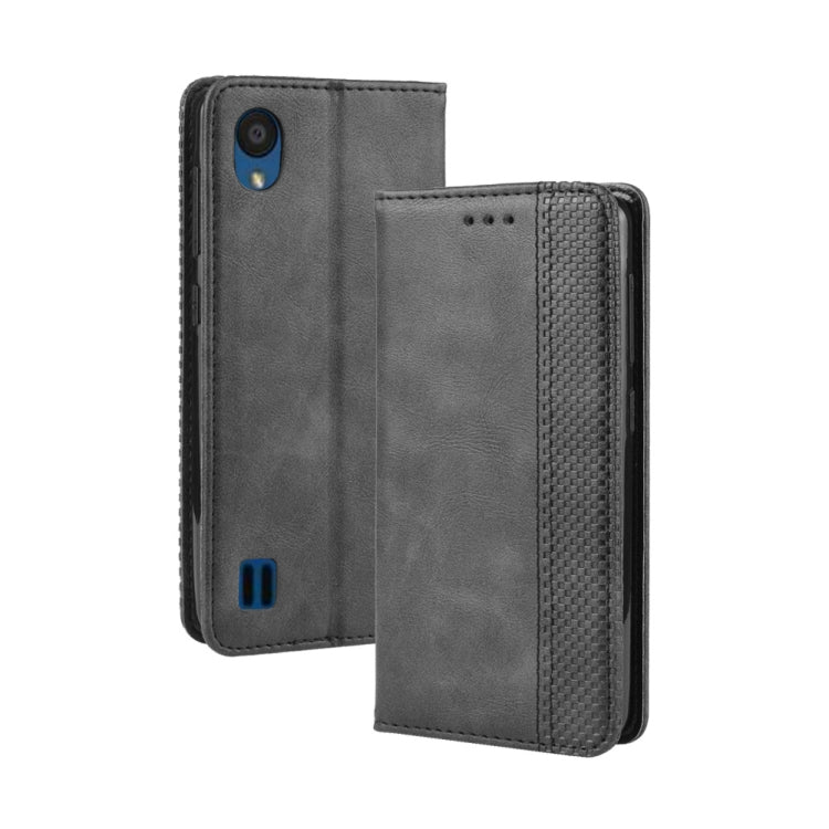 Magnetic Buckle Retro Crazy Horse Texture Horizontal Flip Leather Case for ZTE Blade A5 (2019) , with Holder & Card Slots & Photo Frame