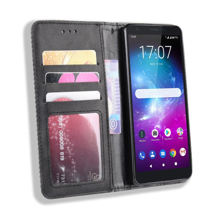 Magnetic Buckle Retro Crazy Horse Texture Horizontal Flip Leather Case for ZTE Blade A5 (2019) , with Holder & Card Slots & Photo Frame
