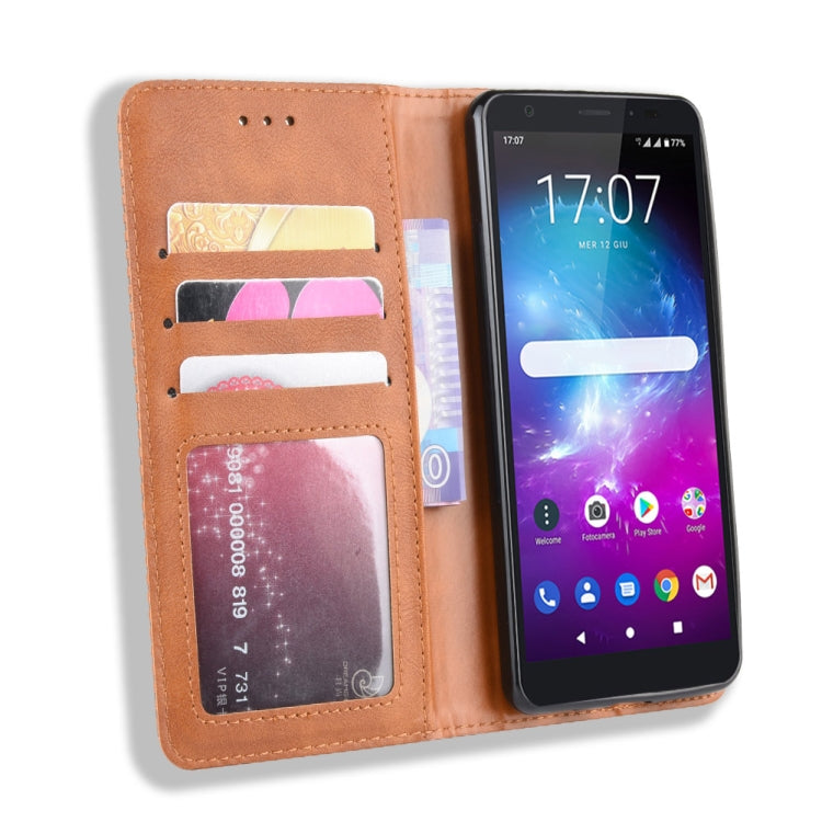 Magnetic Buckle Retro Crazy Horse Texture Horizontal Flip Leather Case for ZTE Blade A5 (2019) , with Holder & Card Slots & Photo Frame