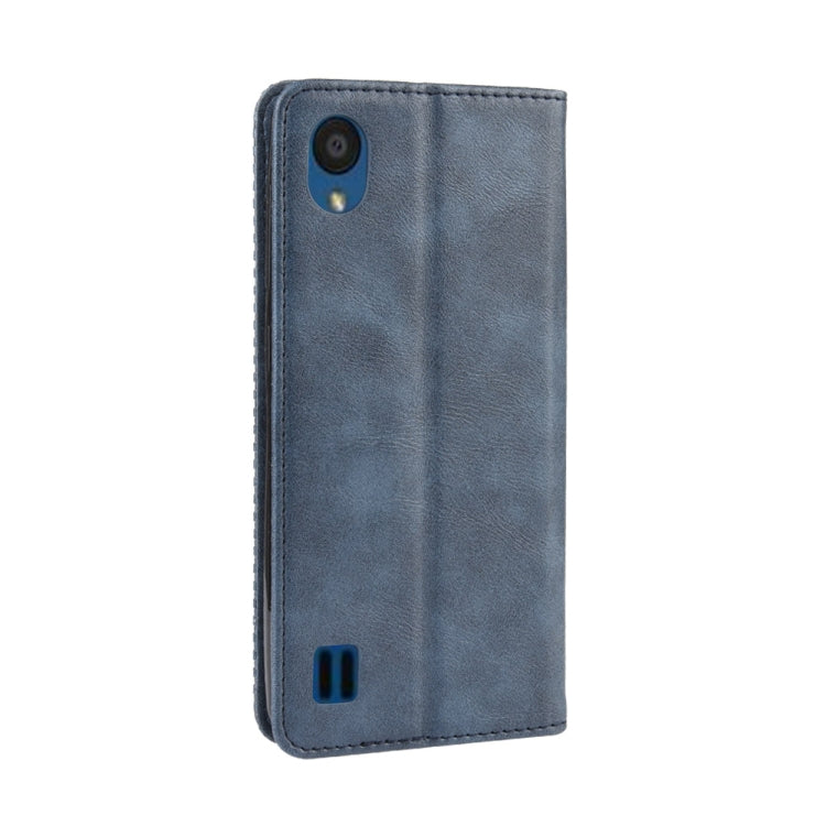 Magnetic Buckle Retro Crazy Horse Texture Horizontal Flip Leather Case for ZTE Blade A5 (2019) , with Holder & Card Slots & Photo Frame