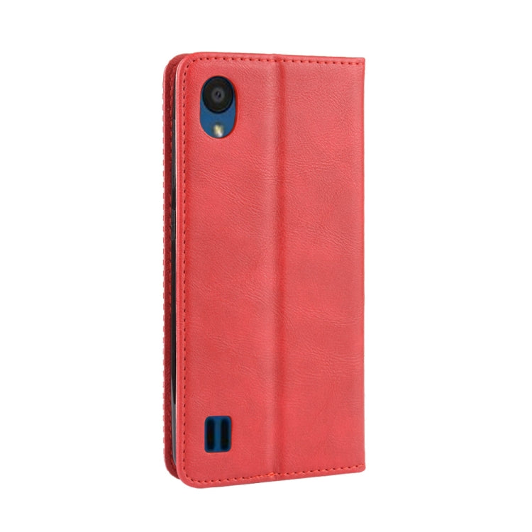Magnetic Buckle Retro Crazy Horse Texture Horizontal Flip Leather Case for ZTE Blade A5 (2019) , with Holder & Card Slots & Photo Frame