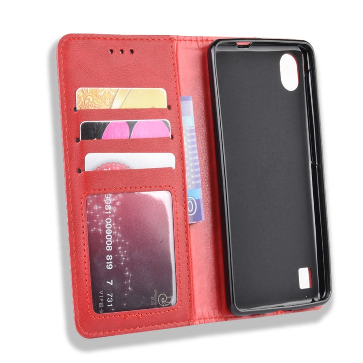 Magnetic Buckle Retro Crazy Horse Texture Horizontal Flip Leather Case for ZTE Blade A5 (2019) , with Holder & Card Slots & Photo Frame