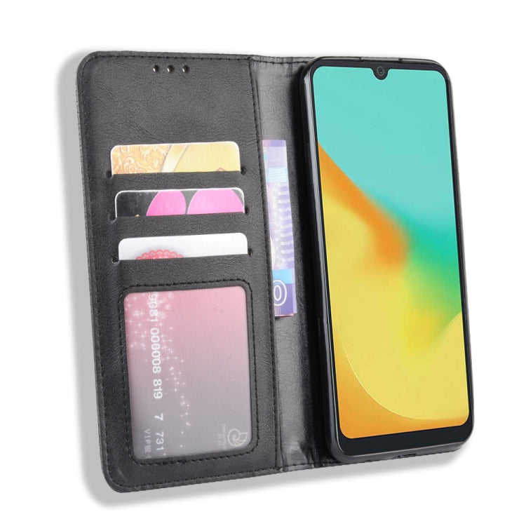 Magnetic Buckle Retro Crazy Horse Texture Horizontal Flip Leather Case for ZTE Blade A7 (2019) , with Holder & Card Slots & Photo Frame