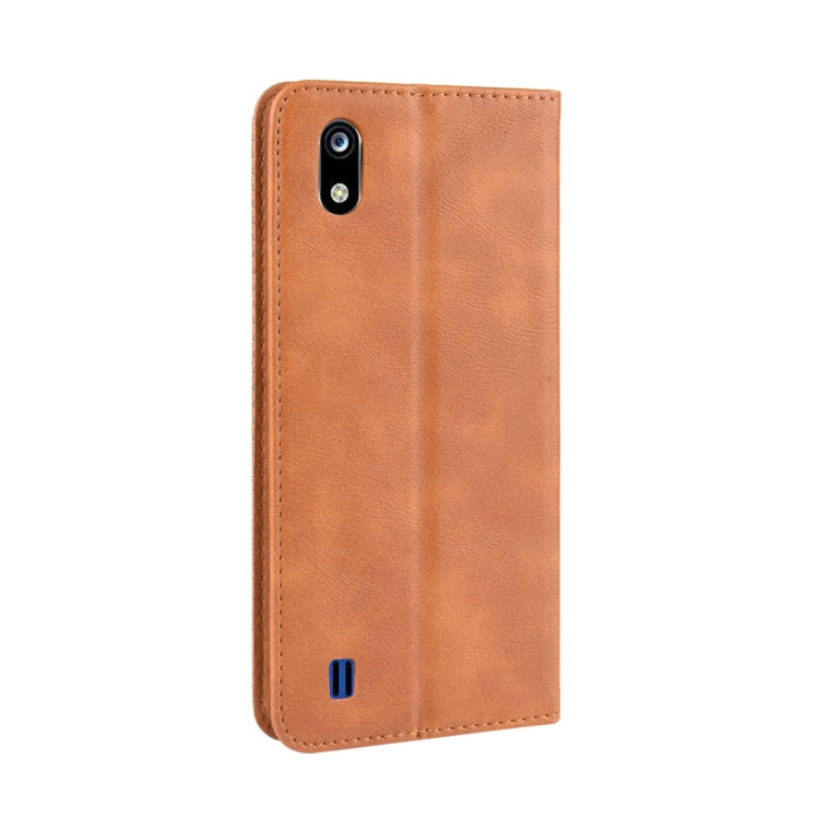 Magnetic Buckle Retro Crazy Horse Texture Horizontal Flip Leather Case for ZTE Blade A7 (2019) , with Holder & Card Slots & Photo Frame