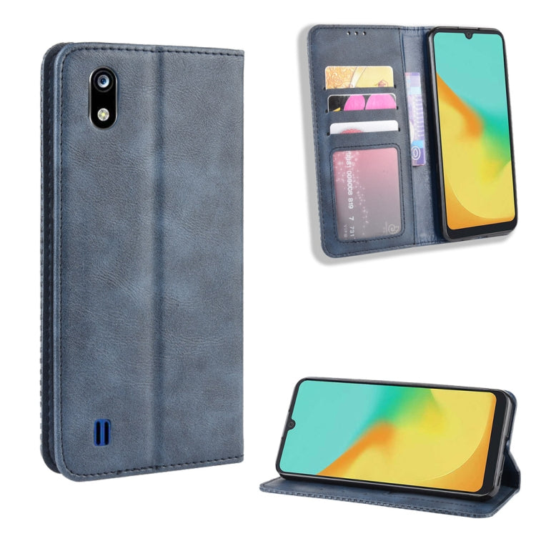 Magnetic Buckle Retro Crazy Horse Texture Horizontal Flip Leather Case for ZTE Blade A7 (2019) , with Holder & Card Slots & Photo Frame