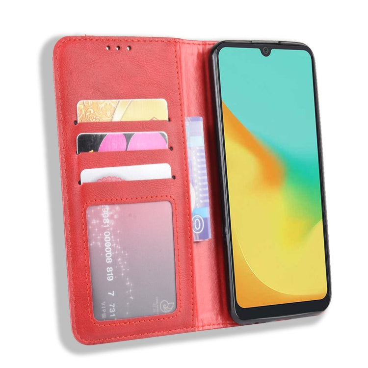 Magnetic Buckle Retro Crazy Horse Texture Horizontal Flip Leather Case for ZTE Blade A7 (2019) , with Holder & Card Slots & Photo Frame