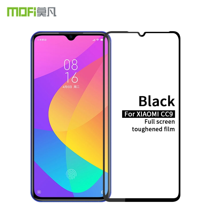 MOFI 9H 2.5D Full Screen Tempered Glass Film for Xiaomi Mi CC9(Black)