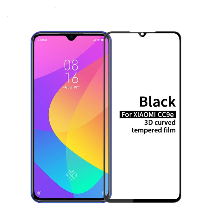 MOFI 9H 3D Explosion-proof Curved Screen Tempered Glass Film for Xiaomi Mi CC9e / A3(Black)