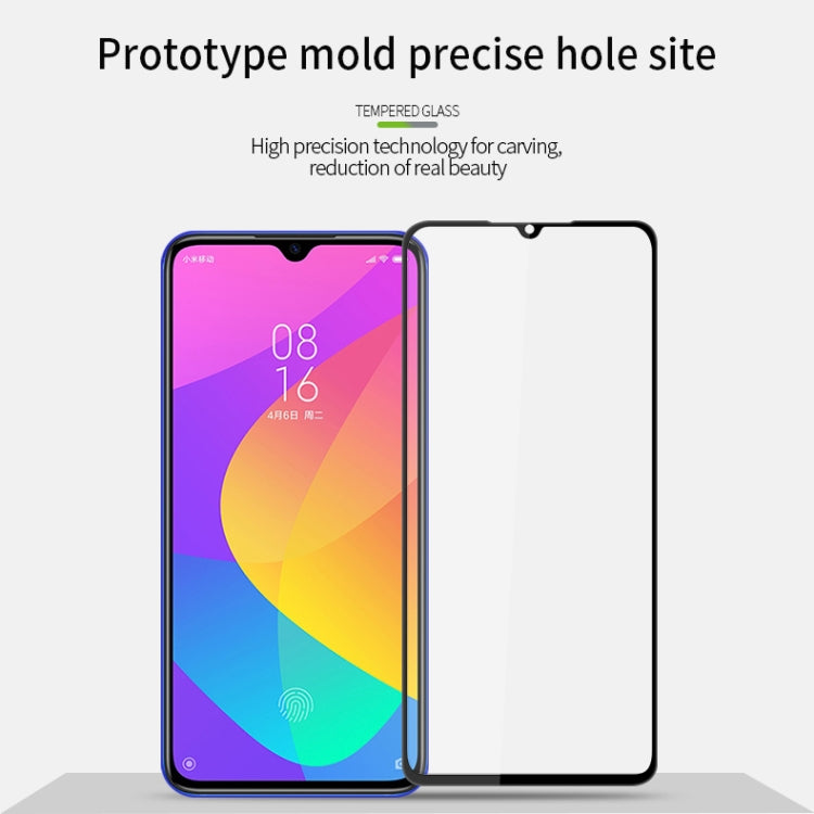 MOFI 9H 3D Explosion-proof Curved Screen Tempered Glass Film for Xiaomi Mi CC9e / A3(Black)
