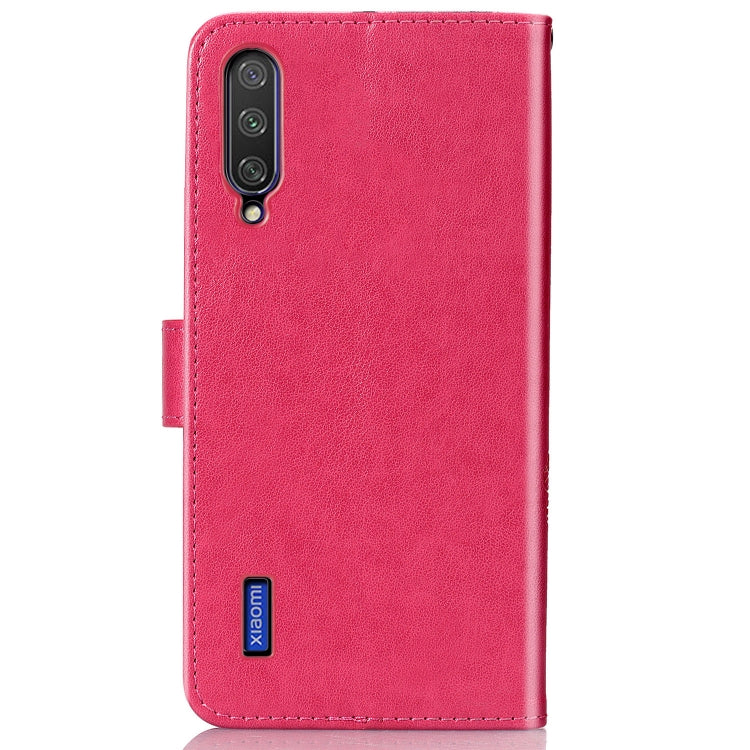 Four-leaf Clasp Embossed Buckle Mobile Phone Protection Leather Case with Lanyard & Card Slot & Wallet & Bracket Function for Xiaomi CC9