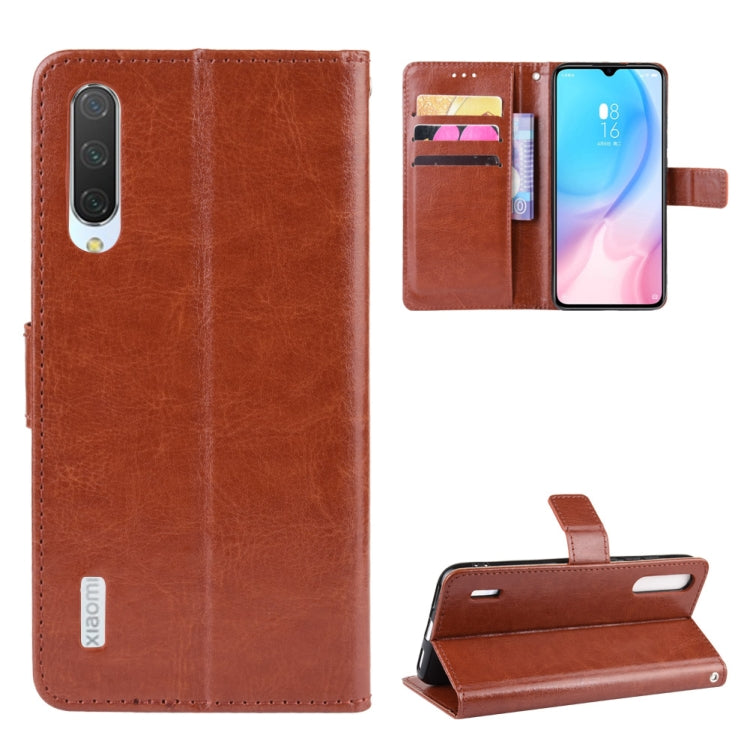 Retro Crazy Horse Texture Horizontal Flip Leather Case for Xiaomi CC9e /A3  , with Holder & Card Slots & Photo Frame