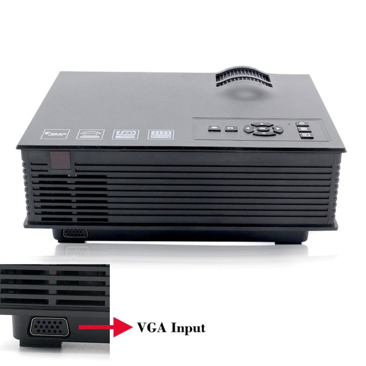 UC40 LED Portable Projector,1200 Lumens Mini Home Theater Support PC/Laptop/TV Box and More, with HDMI/TV/VGA/AV/USB/SD Interface 800*481 Resolution-Black